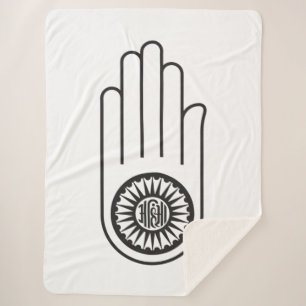 Spaans symbool van Ahimsa (hand van geweldloosheid Sherpa Deken