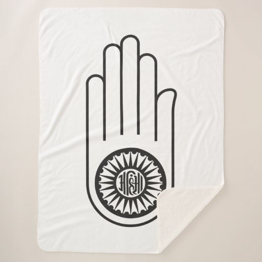 Spaans symbool van Ahimsa (hand van geweldloosheid Sherpa Deken (Voorkant)