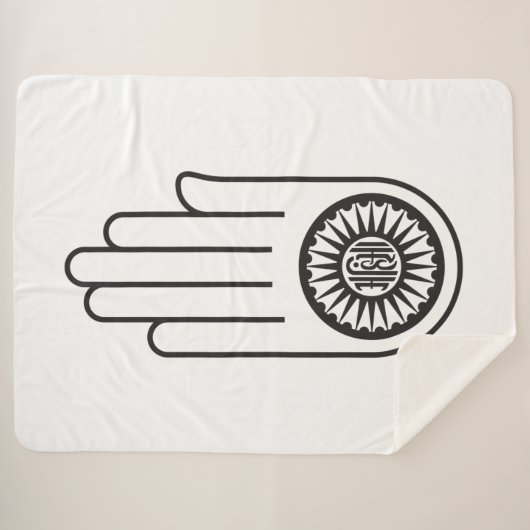 Spaans symbool van Ahimsa (hand van geweldloosheid Sherpa Deken (Voorkant (horizontaal))
