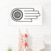 Spaans symbool van Ahimsa (hand van geweldloosheid Spandoek (Insitu)