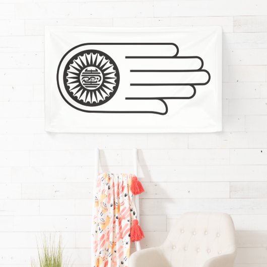 Spaans symbool van Ahimsa (hand van geweldloosheid Spandoek (Insitu)