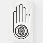 Spaans symbool van Ahimsa (hand van geweldloosheid Spandoek (Verticaal)