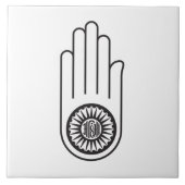 Spaans symbool van Ahimsa (hand van geweldloosheid Tegeltje (Voorkant)
