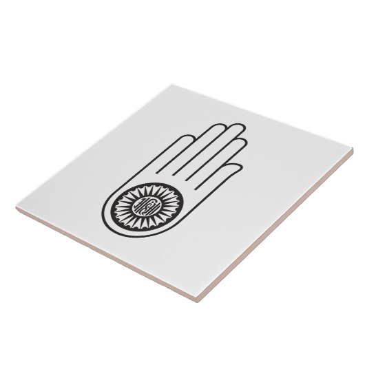 Spaans symbool van Ahimsa (hand van geweldloosheid Tegeltje (Zijkant)