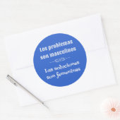 Spaans taal leren grammatica citaat blauw ronde sticker (Envelop)