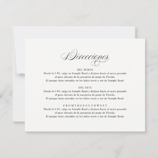 Spaans Taal Ontvangst en Routebeschrijving Kaart (Achterkant)