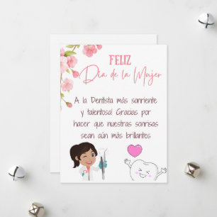Spaans Tandarts Happy Women's Day Kaart