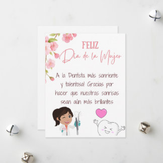 Spaans Tandarts Happy Women's Day Kaart