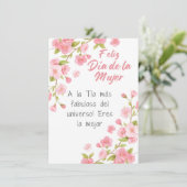 Spaans - Tante Happy Women's Day Kaart (Staand voorkant)