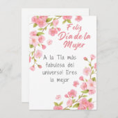 Spaans - Tante Happy Women's Day Kaart (Voorkant / Achterkant)