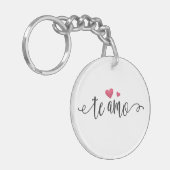 Spaans Te Amo Ik hou van je Valentijn | Button Sle Sleutelhanger (Voorkant Links)
