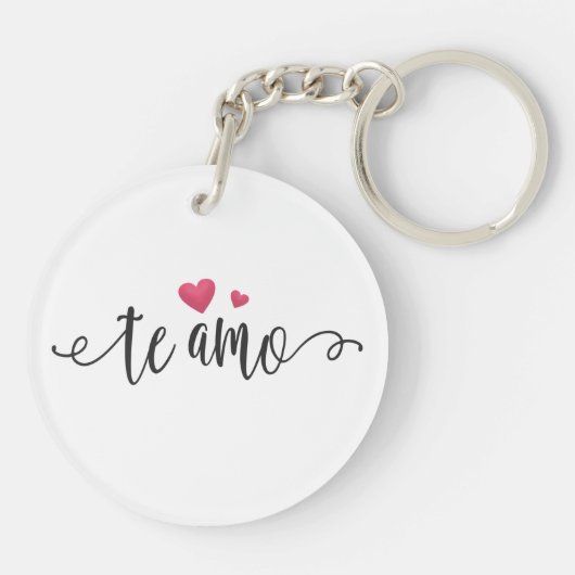 Spaans Te Amo Ik hou van je Valentijn | Button Sle Sleutelhanger (Achterkant)