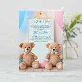 Spaans Teddy Bear Avontuur Geslacht Onthulling Kaart (Staand voorkant)