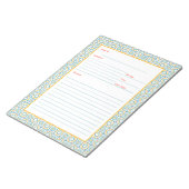 Spaans Tegel Blauw en Geel mediterraan Recipe Notitieblok (Schuin)