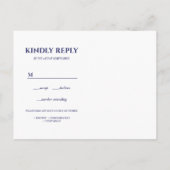 Spaans tegel geel marine bruiloft RSVP MAALTIJD KE Uitnodiging Briefkaart (Achterkant)