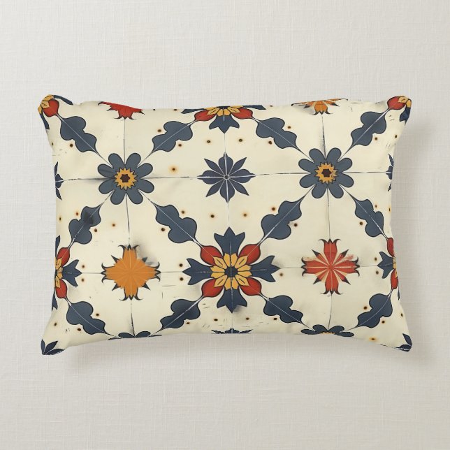  Spaans Tegel Patroon Accent Kussen (Voorkant)