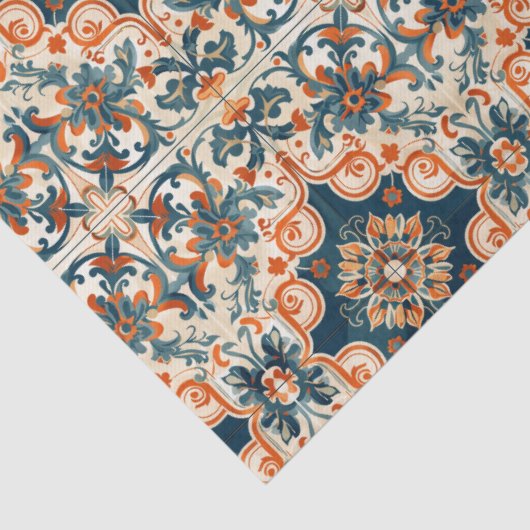 Spaans Tegel Patroon Terracotta Talavera Decoupage Tissuepapier (Detail)