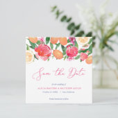 Spaans Tegels Levendige Citrus Roze Sinaasappel Bl Save The Date (Staand voorkant)