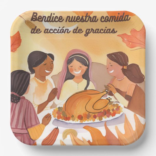 Spaans Thanksgiving gebed Papieren Bordje (Voorkant)