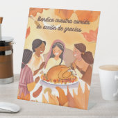 Spaans Thanksgiving gebed Reclamebord Met Voetstuk (Insitu)
