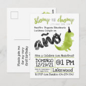 Spaans thema Little Dino Dinosaur Boy Stomp Briefkaart (Voorkant / Achterkant)