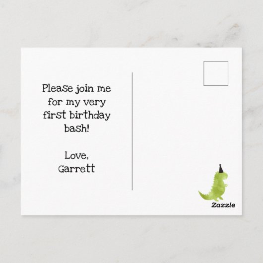 Spaans thema Little Dino Dinosaur Boy Stomp Briefkaart (Achterkant)