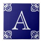 Spaans Tile Letter - White op Blue Tegeltje (Voorkant)