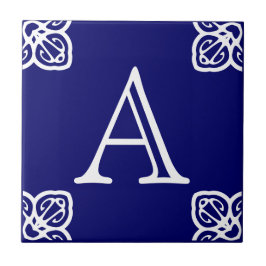 Spaans Tile Letter - White op Blue Tegeltje