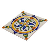 Spaans Traditioneel Geel Groen Blauw en Wit Tegeltje (Zijkant)