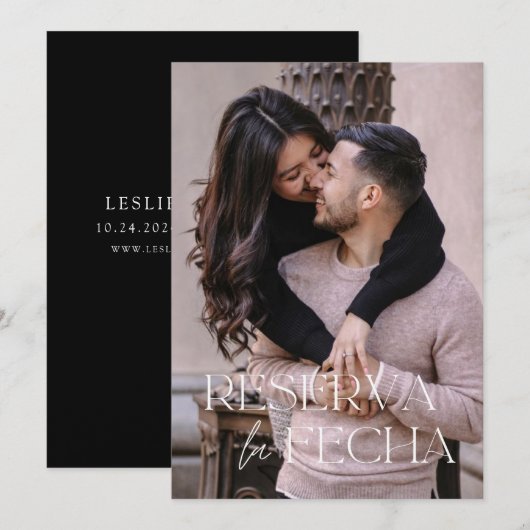 Spaans Trendy Save the Date Kaart (Voorkant / Achterkant)