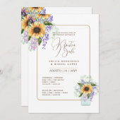 Spaans Trouw Uitnodiging Bloem Bruiloft Rustiek I (Voorkant / Achterkant)
