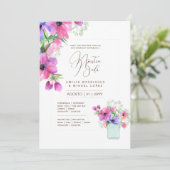 Spaans Trouw Uitnodiging Zomer Bloemen Bruiloft I (Staand voorkant)