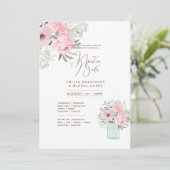 Spaans Trouw Uitnodiging Zomer Bloemen Bruiloft I (Staand voorkant)