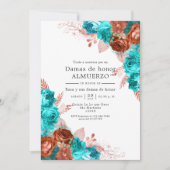 Spaans Turquoise en Coral Bridesmaids Kaart (Voorkant)