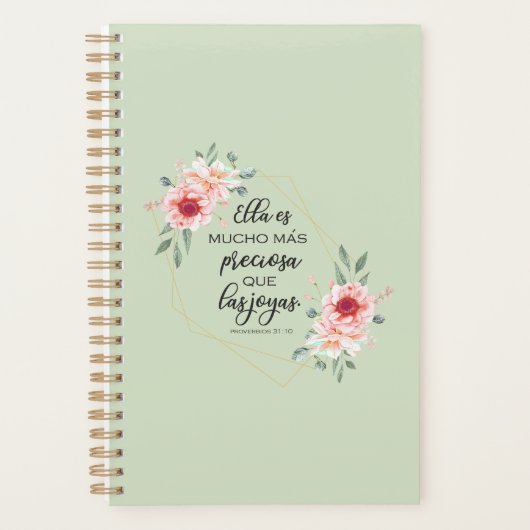 Spaans tweeslachtig vers Proverbios 31:10 Planner (Voorkant)