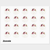Spaans Uniek Burgundy Blush Floral Gold Bautizo Ronde Sticker (Vel)