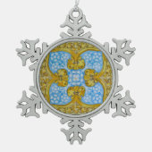 Spaans Valencia Decoratieve Tegel Feestdagen Tin Sneeuwvlok Ornament (Voorkant)