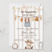 Spaans Vaquerito Cowboy Clothline Baby shower Kaart (Voorkant)