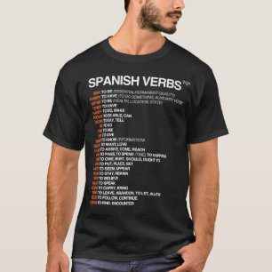 Spaans Verbs 101 Spaans taalblad T-shirt