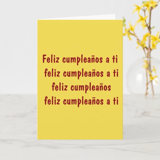 ***SPAANS*** VERJAARDAGSLIED VOOR "JE VRIEND" KAART (Gele Bloem)