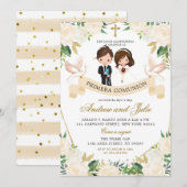 Spaans Verwant Jongen en Meisje Eerste Heilige Com Kaart (Voorkant / Achterkant)