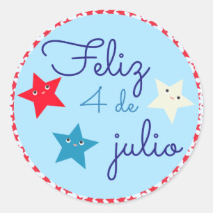 Spaans Vierde juli Patriotic Star Ronde Sticker
