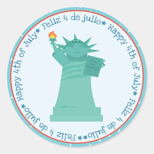 Spaans Vierde juli Vrijheidsbeeld Sticker (Voorkant)