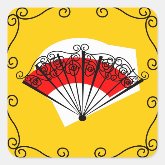 Spaans vierkant met de sticker Fan Corners (Voorkant)