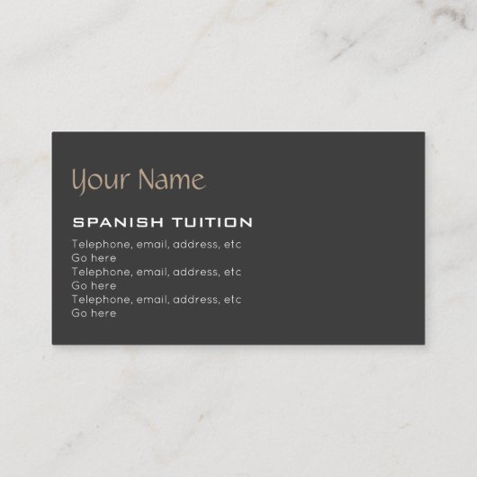 Spaans Visitekaartje (Achterkant)