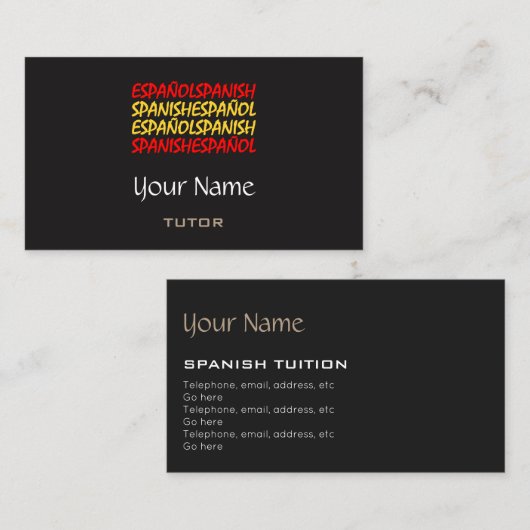 Spaans Visitekaartje (Voorkant / Achterkant)