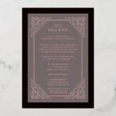 Spaans  Vlaams Vellum Effect Mis XV Años Folie Uitnodiging (Achterkant)