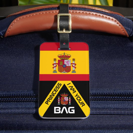 Spaans Vlag, tas labels, Spanje / Gepersonaliseerd Bagagelabel (Voorkant Insitu 2)
