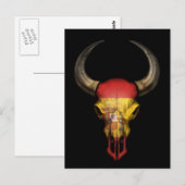 Spaans vlaggeltje Schuif op zwart Briefkaart (Voorkant / Achterkant)