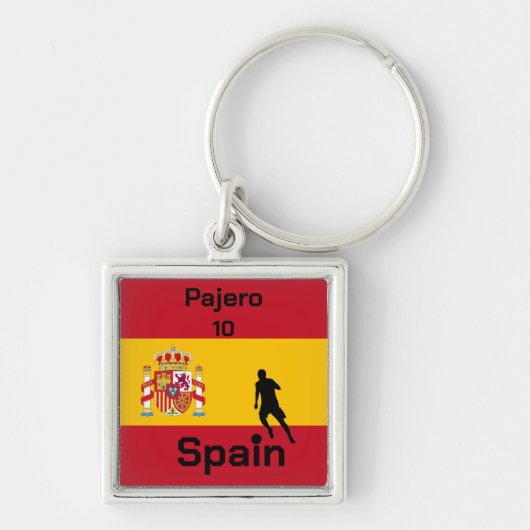 Spaans Voetbal, aanpasbaar Sleutelhanger (Voorkant)